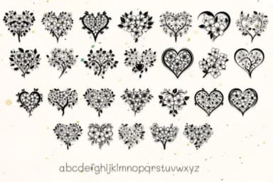 Cherry Blossoms Heart by MOMAT THIRTYONE — Dingbats Font — thumbnail 3