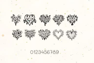 Cherry Blossoms Heart by MOMAT THIRTYONE — Dingbats Font — thumbnail 4