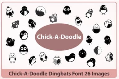 Chick-a-doodle by Happy Bamboo — Dingbats Font — thumbnail 1
