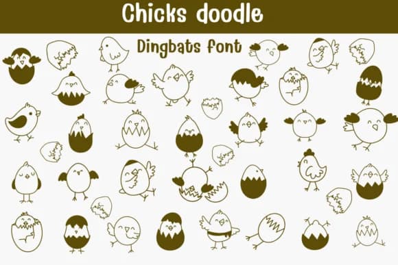 Chicks Doodle by Sontaya — Dingbats Font