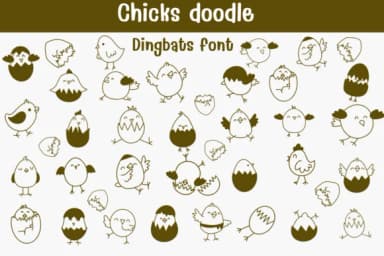 Chicks Doodle by Sontaya — Dingbats Font — thumbnail 1
