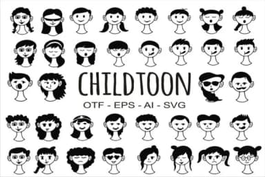 Childtoon by edywiyonopp — Dingbats Font — thumbnail 1