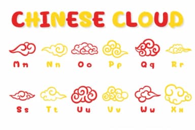 Chinese Cloud by Chonada — Dingbats Font — thumbnail 3