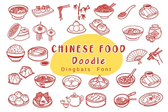 Chinese Food Doodle by Pui Art — Dingbats Font