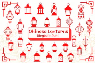 Chinese Lanterns by Ketsarin — Dingbats Font — thumbnail 1