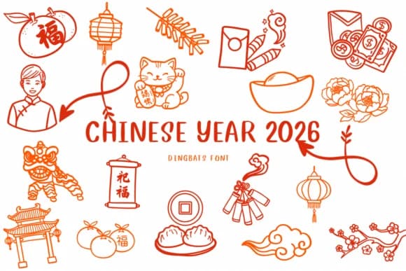 Chinese Year 2026 by CHANOK — Dingbats Font
