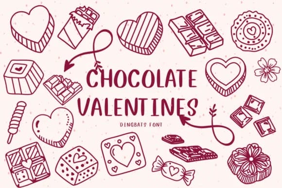 Chocolate Valentines by CHANOK — Dingbats Font
