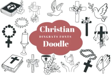 Christian Doodle by Suphitchaya — Dingbats Font — thumbnail 1