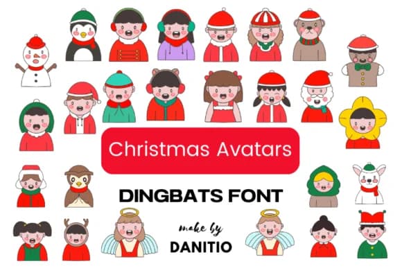 Christmas Avatars by danita.kukkai — Dingbats Font