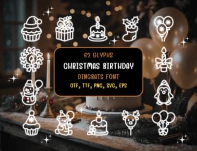 Christmas Birthday by Distiny4919 — Dingbats Font — thumbnail 1