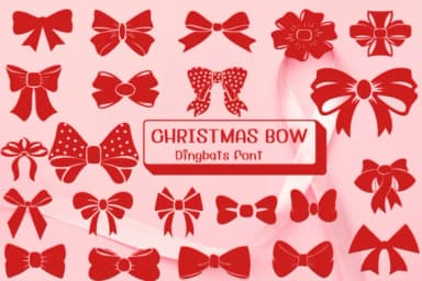 Christmas Bow by Ketsarin — Dingbats Font — thumbnail 1