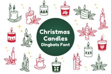 Christmas Candles by Nun Sukhwan — Dingbats Font — thumbnail 1