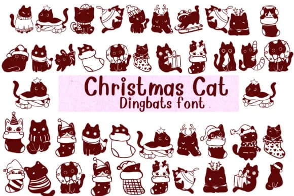 Christmas Cats by Nongyao — Dingbats Font