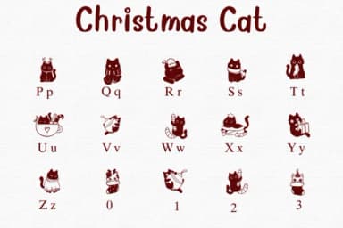 Christmas Cats by Nongyao — Dingbats Font — thumbnail 3