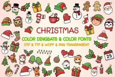 Christmas Color Dingbats by Adalin Digital — Dingbats Font — thumbnail 1