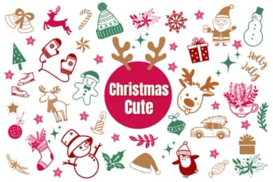 Christmas Cute by Pui Art — Dingbats Font — thumbnail 1