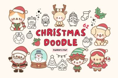 Christmas Doodle by Babymimiart — Dingbats Font — thumbnail 1