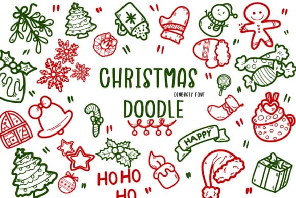 Christmas Doodle by Bee piyanuch — Dingbats Font
