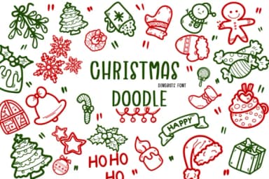 Christmas Doodle by Bee piyanuch — Dingbats Font — thumbnail 1