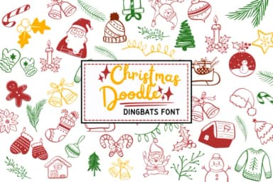 Christmas Doodle by PraewDesigns — Dingbats Font — thumbnail 1