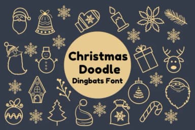 Christmas Doodle by Nun Sukhwan — Dingbats Font — thumbnail 1
