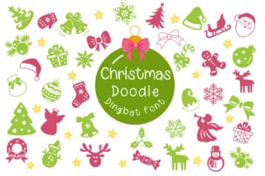 Christmas Doodle by Pui Art — Dingbats Font — thumbnail 1