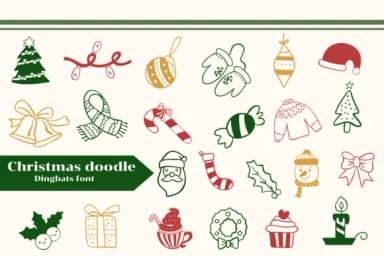 Christmas Doodle by Apiwat Type — Dingbats Font — thumbnail 1