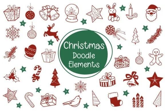 Christmas Doodle Elements by Pui Art — Dingbats Font