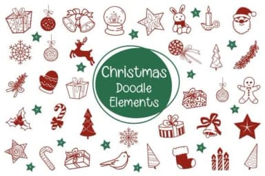 Christmas Doodle Elements by Pui Art — Dingbats Font — thumbnail 1
