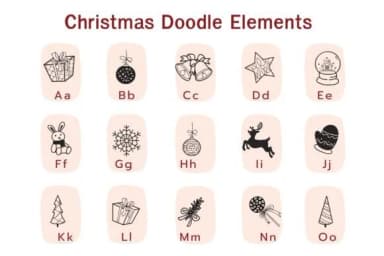 Christmas Doodle Elements by Pui Art — Dingbats Font — thumbnail 2