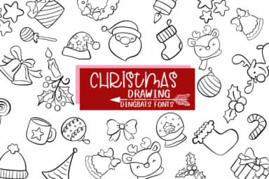 Christmas Drawing by Sirinart — Dingbats Font — thumbnail 1