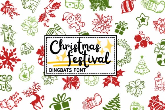 Christmas Festival by PraewDesigns — Dingbats Font