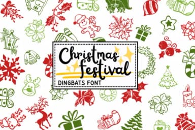 Christmas Festival by PraewDesigns — Dingbats Font — thumbnail 1