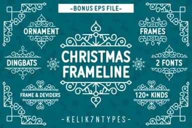 Christmas Frameline by Kelik - 7NTypes — Dingbats Font — thumbnail 1