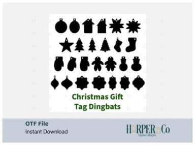 Christmas Gift Tags by HarperNCo — Dingbats Font — thumbnail 1