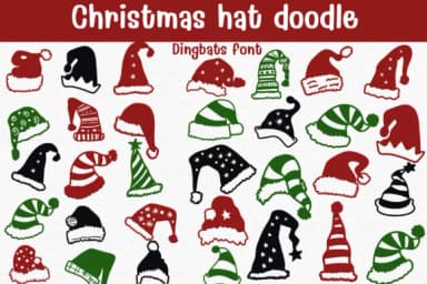 Christmas Hat Doodle by Sontaya — Dingbats Font — thumbnail 1