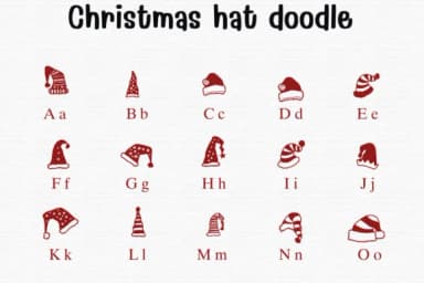 Christmas Hat Doodle by Sontaya — Dingbats Font — thumbnail 2