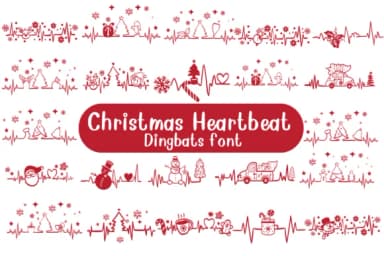 Christmas Heartbeat by Nongyao — Dingbats Font — thumbnail 1