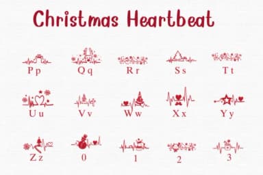 Christmas Heartbeat by Nongyao — Dingbats Font — thumbnail 3