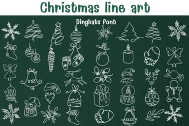 Christmas Line Art by Sontaya — Dingbats Font — thumbnail 1