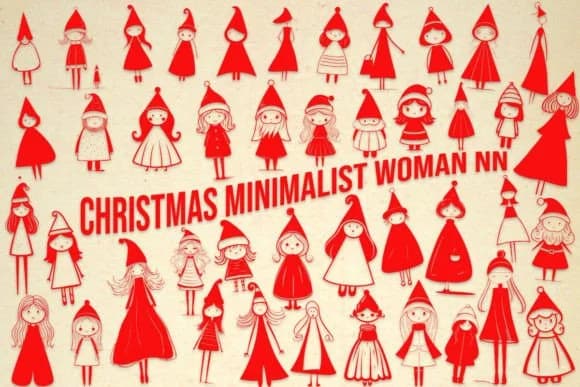 Christmas Minimalist Woman Nn by MOMAT THIRTYONE — Dingbats Font