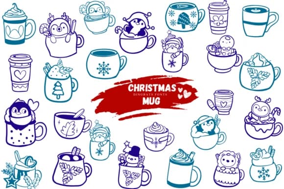 Christmas Mug by Suphitchaya — Dingbats Font