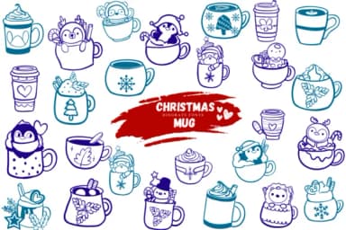 Christmas Mug by Suphitchaya — Dingbats Font — thumbnail 1