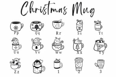 Christmas Mug by Suphitchaya — Dingbats Font — thumbnail 3