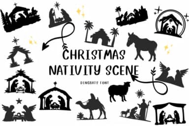 Christmas Nativity Scene by CHANOK — Dingbats Font — thumbnail 1