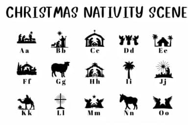 Christmas Nativity Scene by CHANOK — Dingbats Font — thumbnail 2