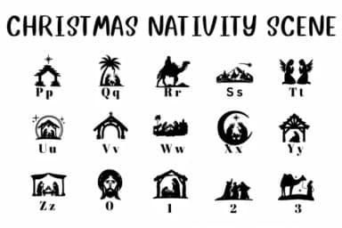 Christmas Nativity Scene by CHANOK — Dingbats Font — thumbnail 3