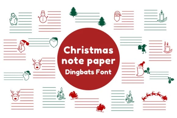 Christmas Note Paper by Nun Sukhwan — Dingbats Font