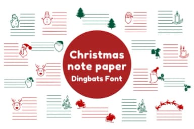 Christmas Note Paper by Nun Sukhwan — Dingbats Font — thumbnail 1