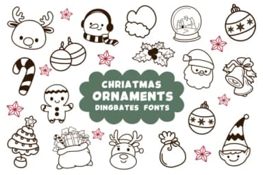 Christmas Ornaments by Natchuta — Dingbats Font — thumbnail 1